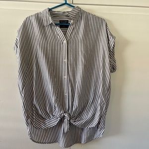 Abercrombie women’s striped button up shirt (L)